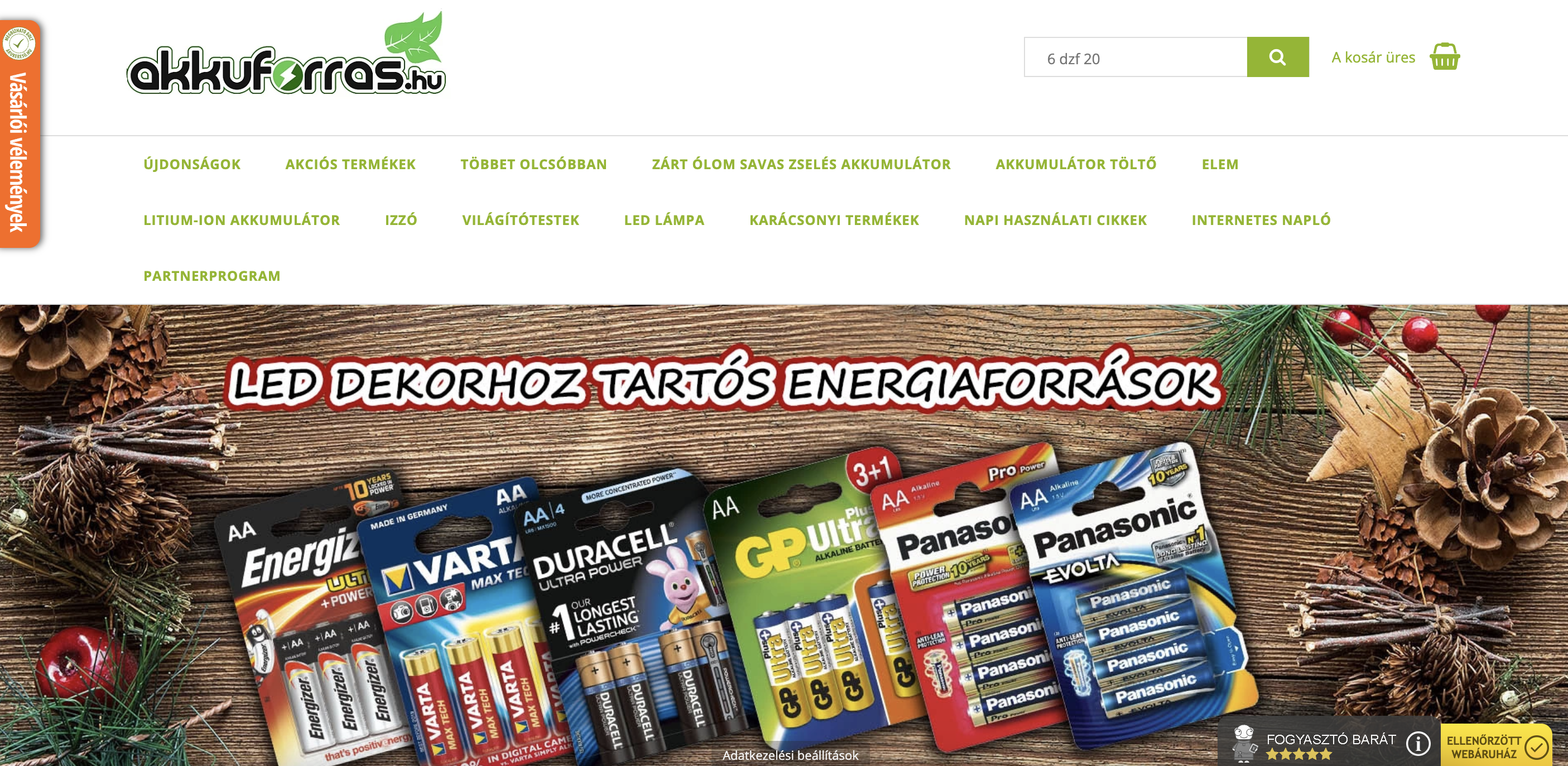 Akkuforrás főoldala