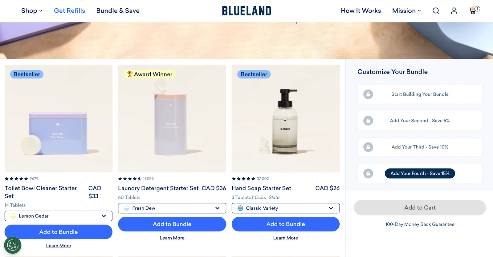 Blueland oldalán saját csomagokat rakhatsz össze