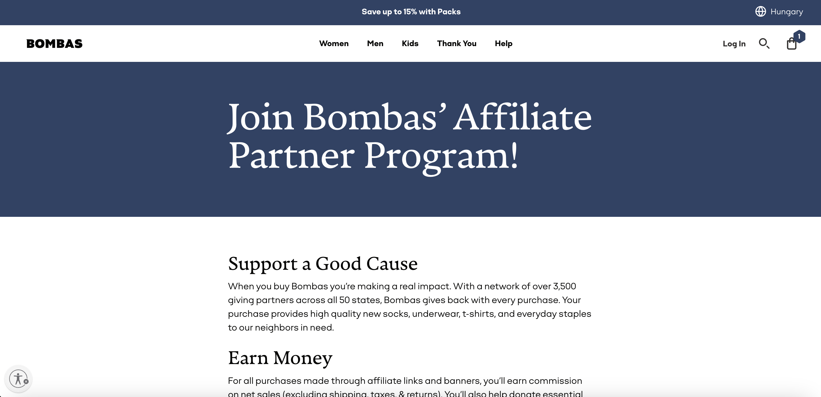 Bombas affiliate programja.
