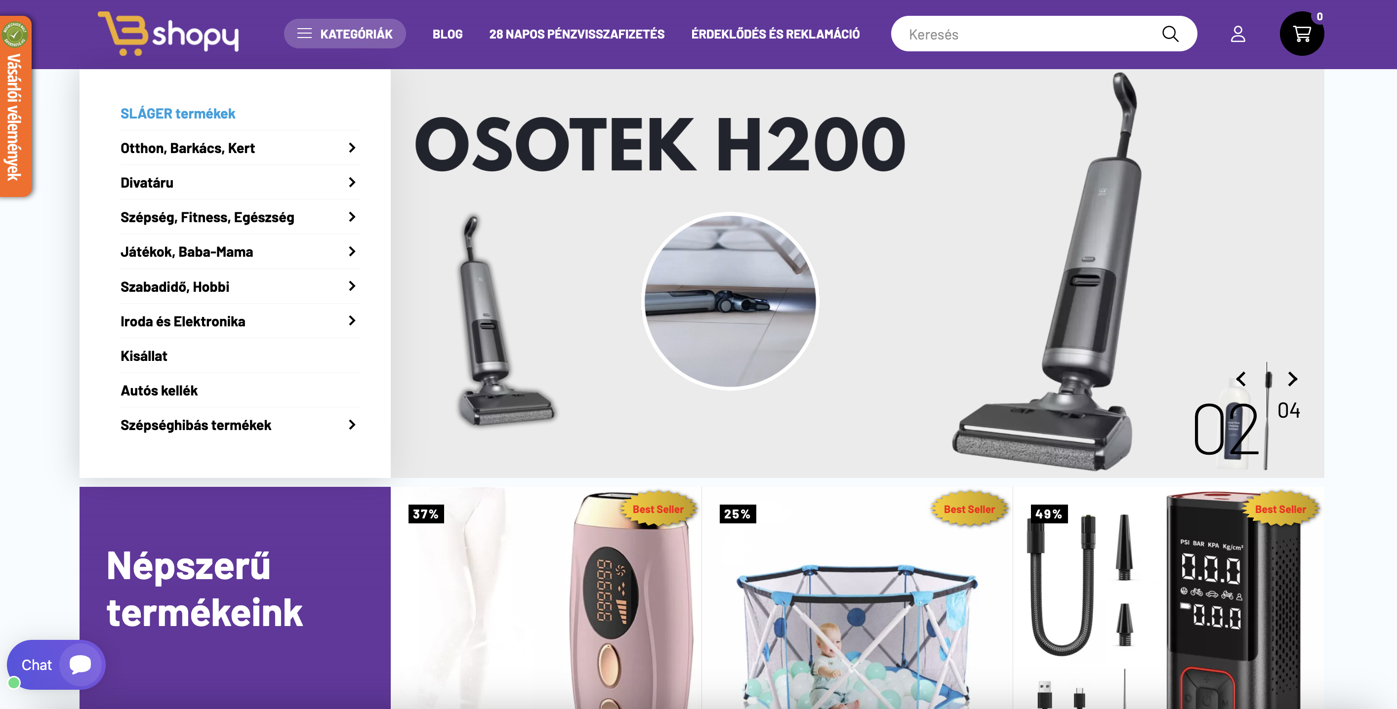 Bshopy weboldala