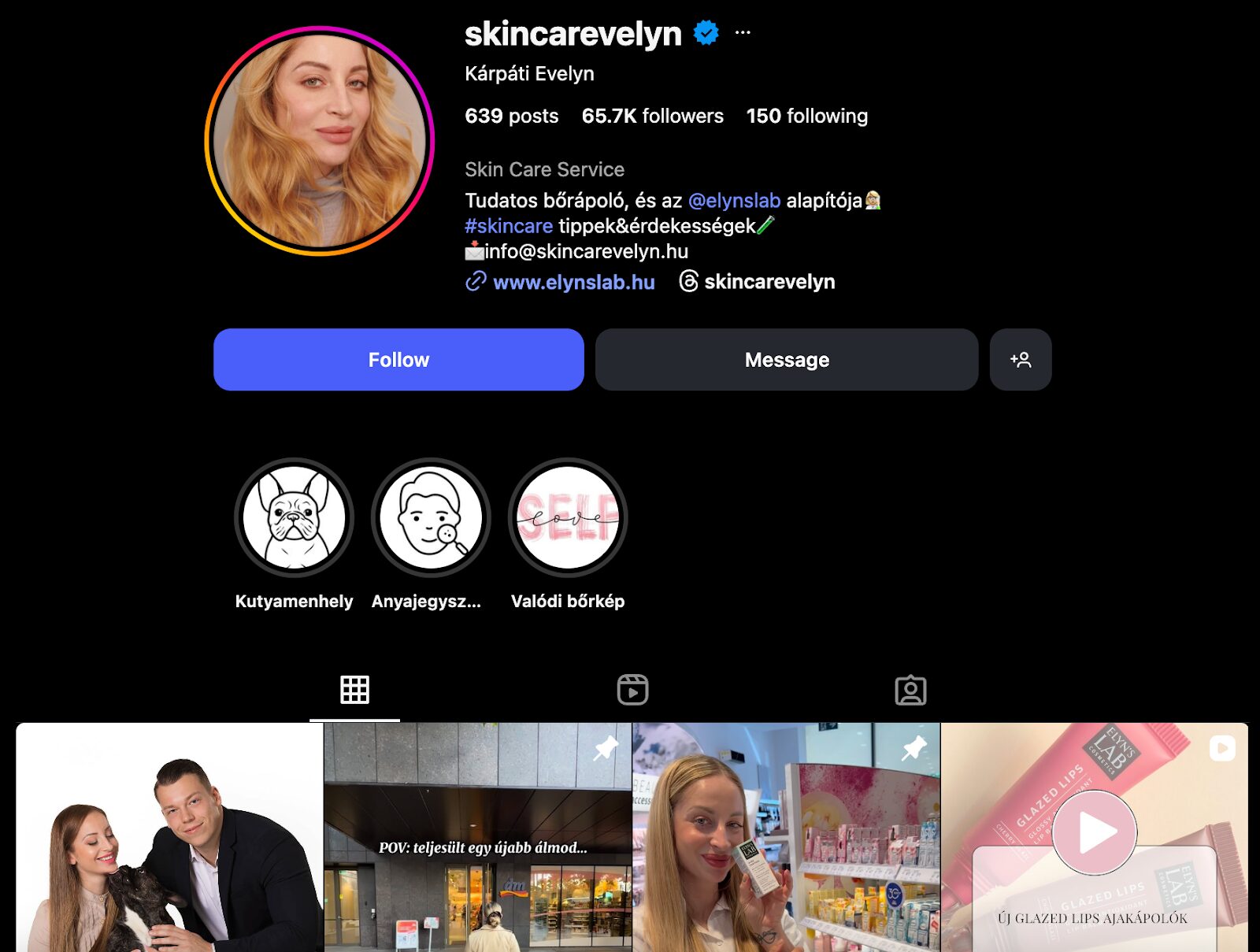 Kárpáti Evelyn saját profilja