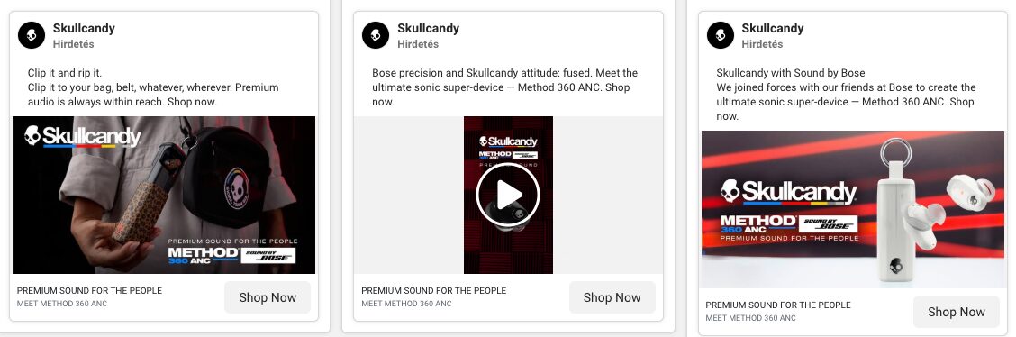 Skullcandy Facebook hirdetései