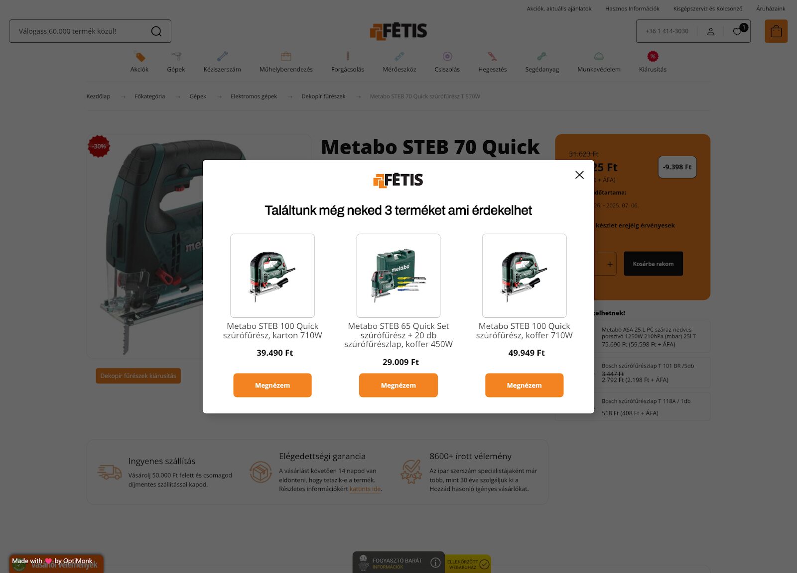 Fétis személyre szabott ajánlója