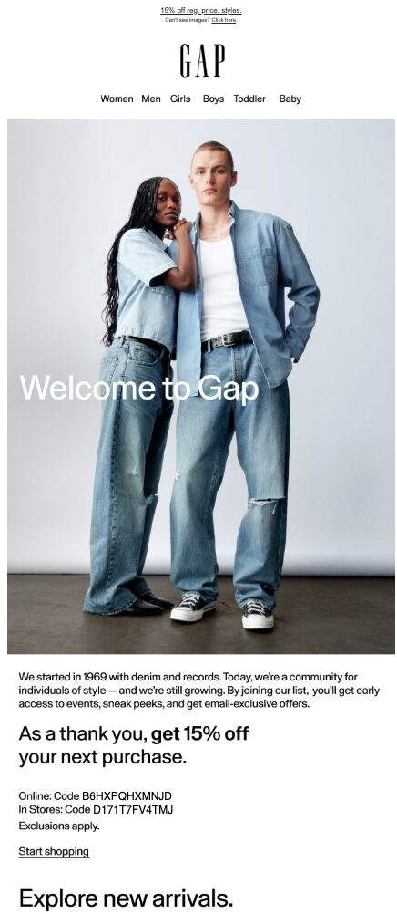 GAP perszonalizált e-mail marketinget alkalmaz