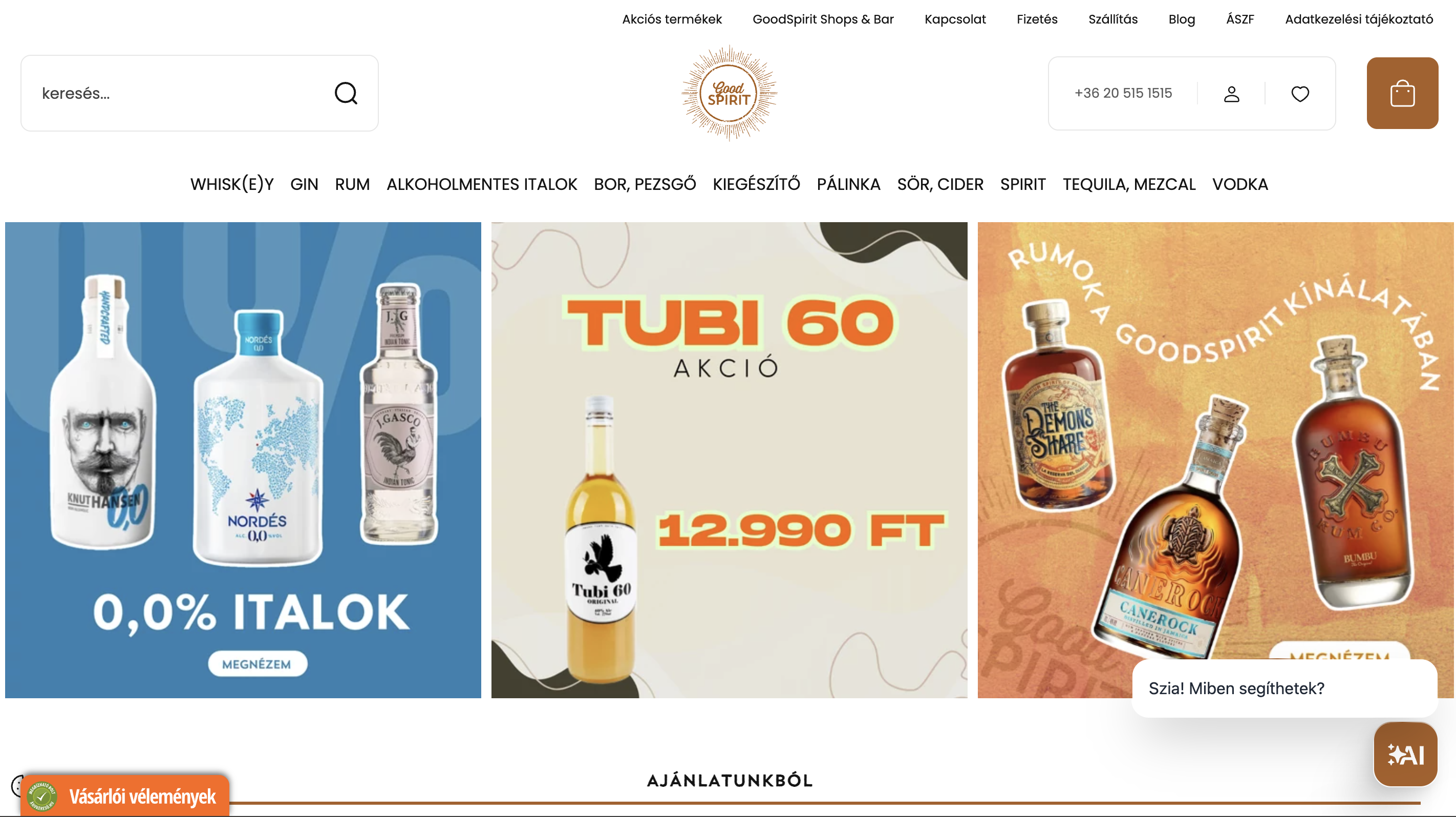 Goodspirit weboldala.