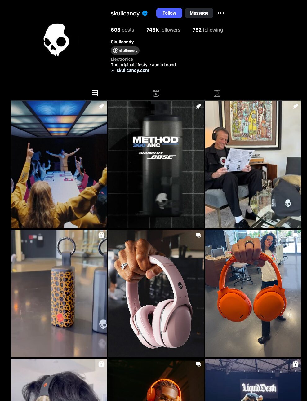 Skullcandy Instagram profilja