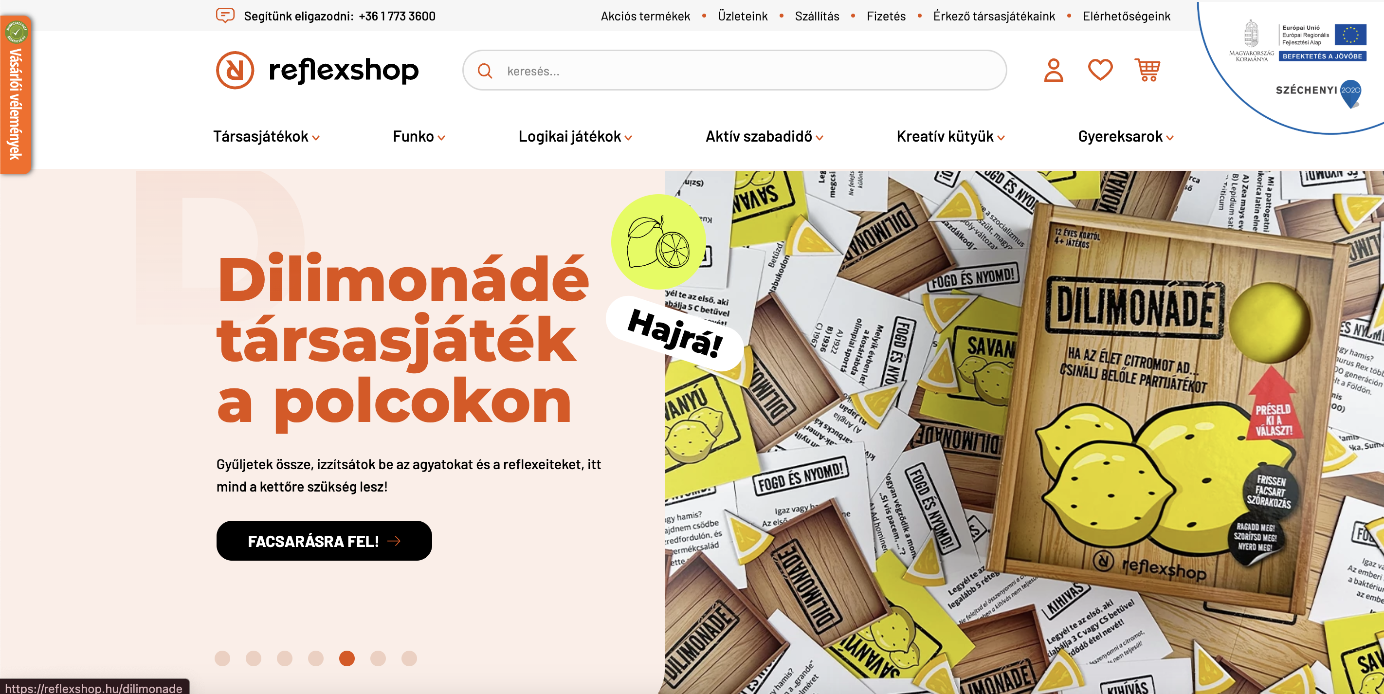 Reflexshop weboldala