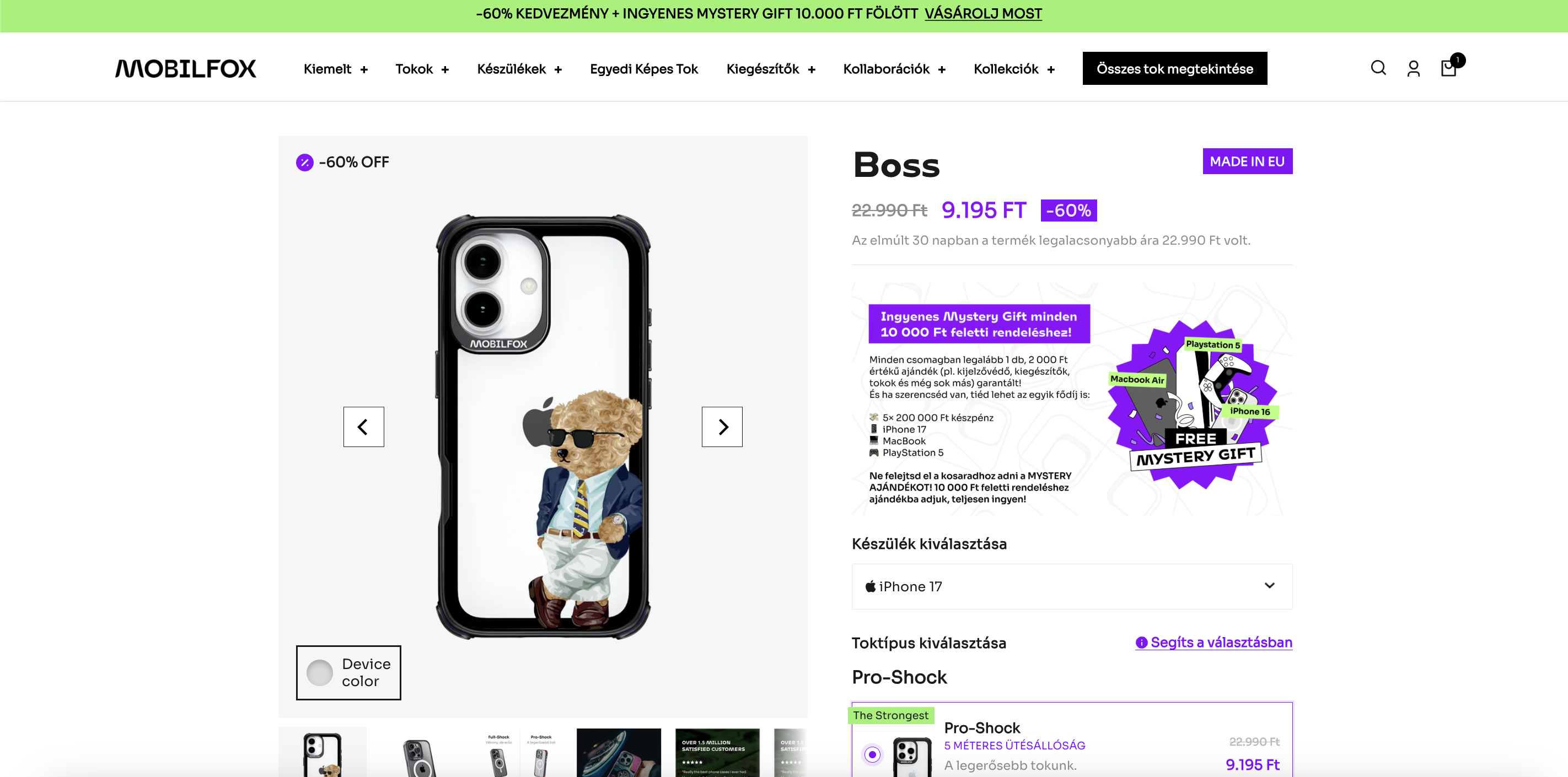 Mobilfox termékoldalai jól optimalizáltak