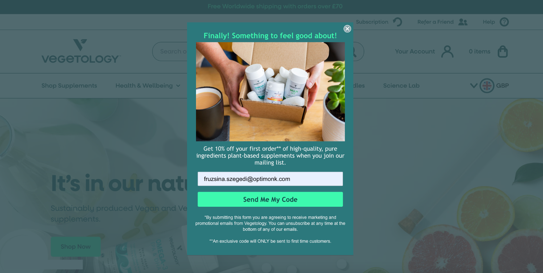 Klaviyo popup