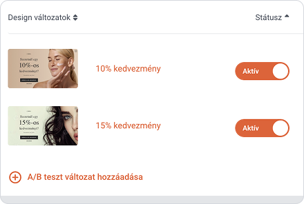 A/B teszt beállítása