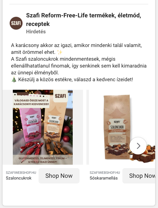 Szafi szaloncukor reklám