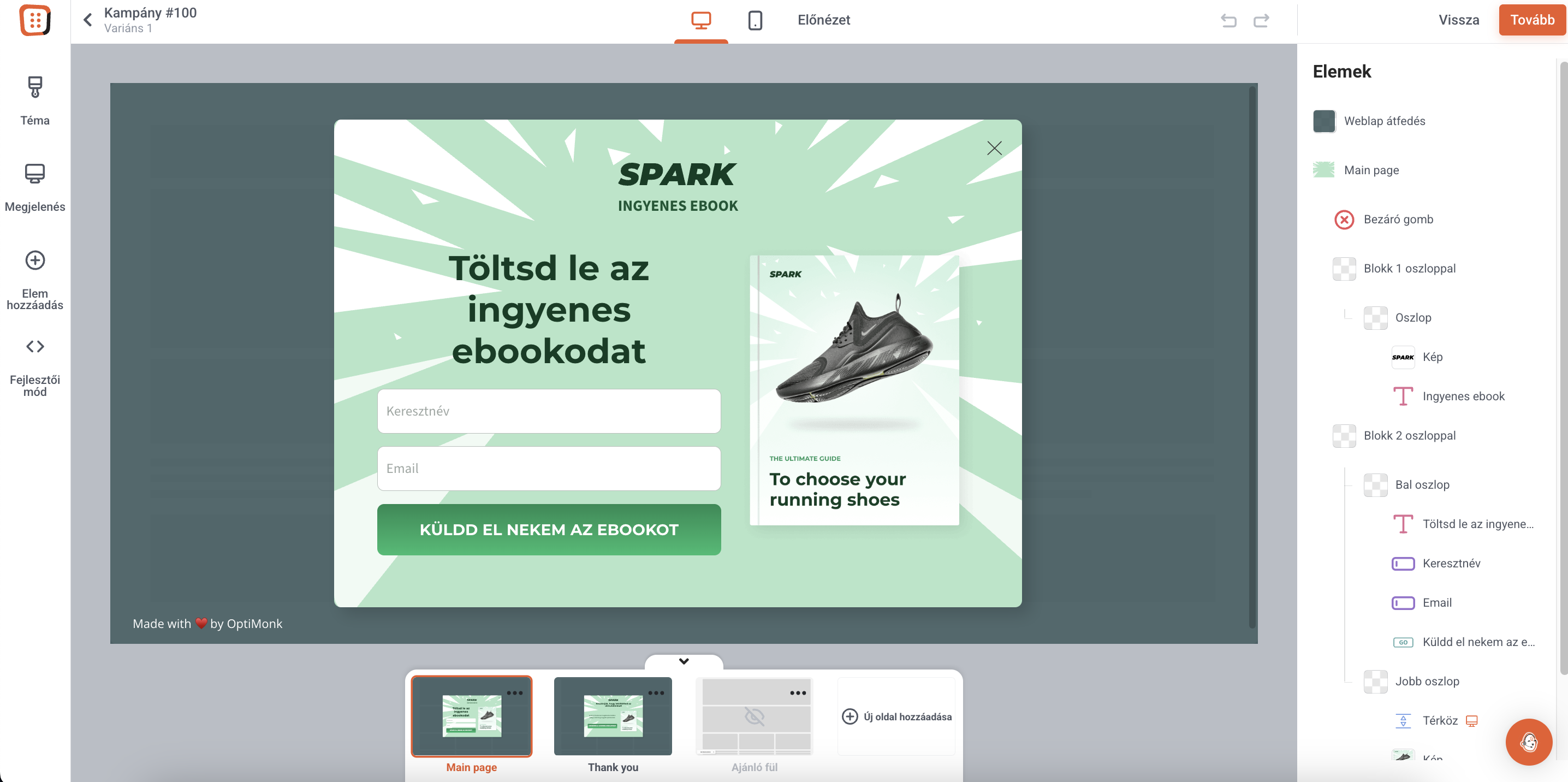 OptiMonk popup GDPR megfelelősség beállítása első lépés