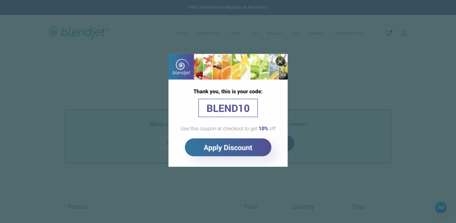 BlendJet popup 2. oldala