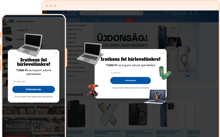 hírlevél popup