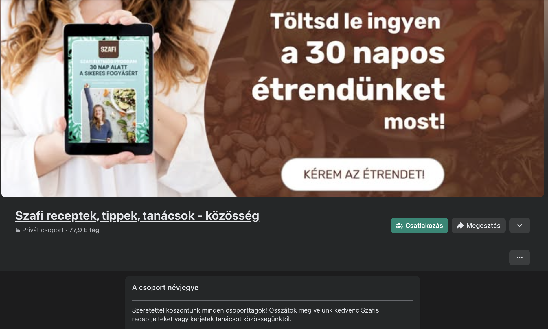 Szafi Facebook csoportja