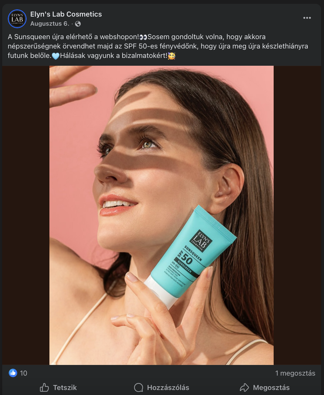 Facebookon organikus poszt