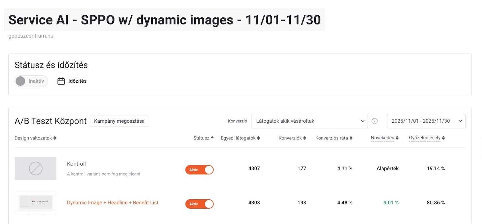 GépészCentrum eredmények