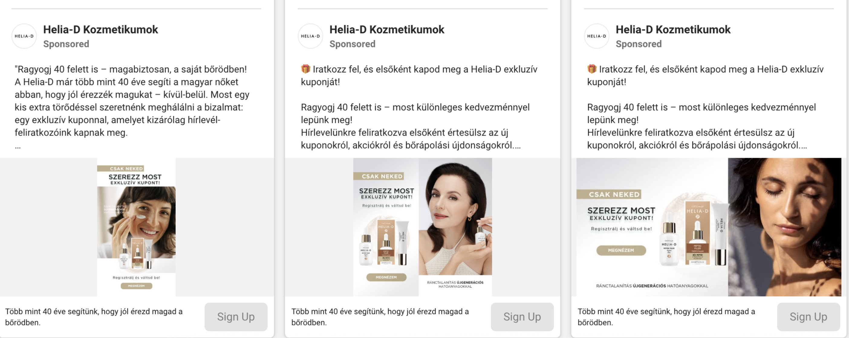 Hirdetésekben a hírlevelet és a kedvezményt is megjelenítik.