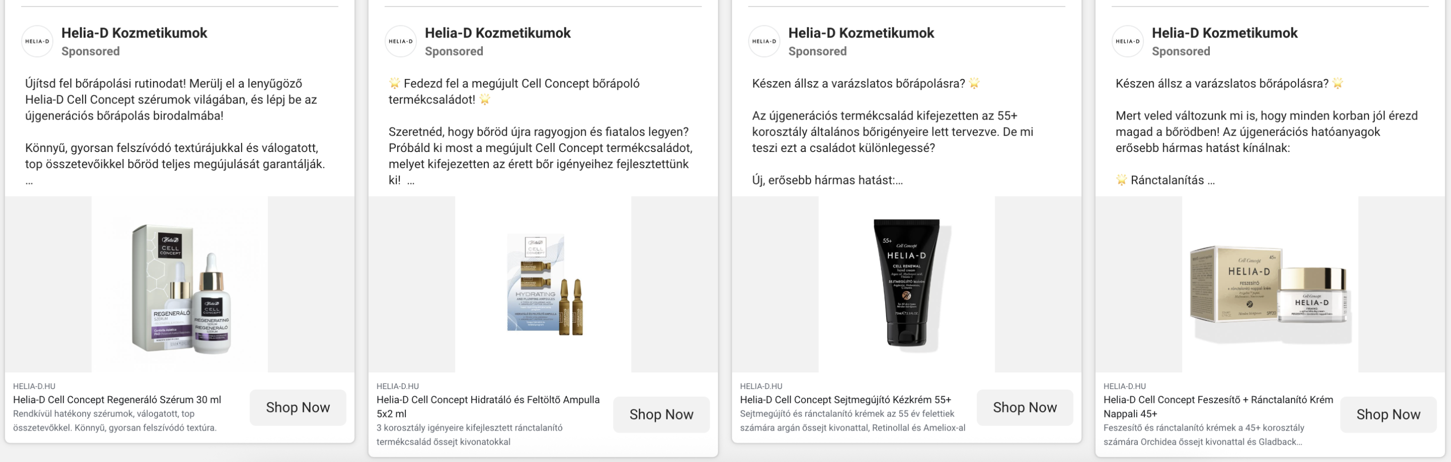 Hirdetésekben termékeket is reklámoznak.