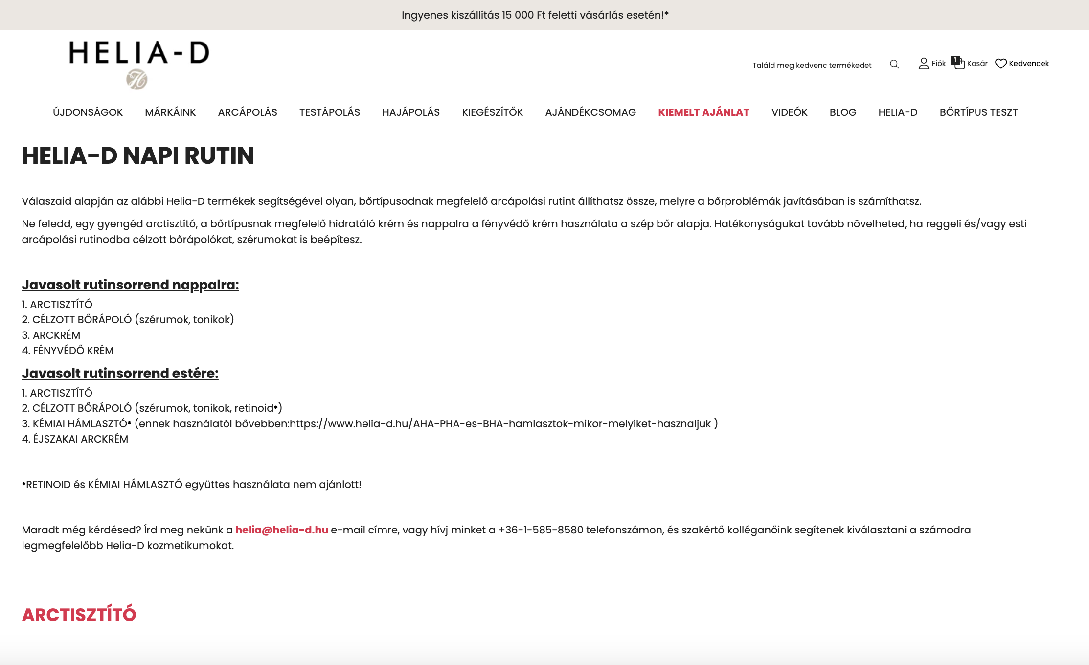 Kérdőív alapján összeállít egy napi rutint.