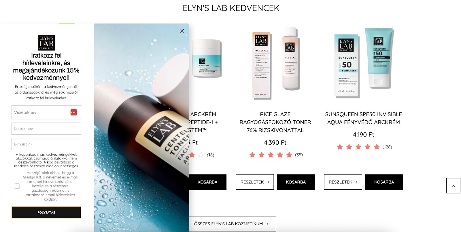 OptiMonk feliratkoztató popup