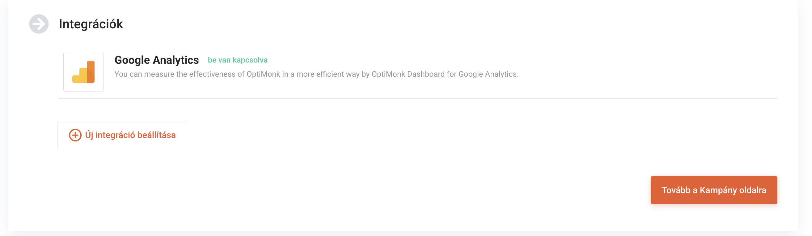 Integrációk beállítása