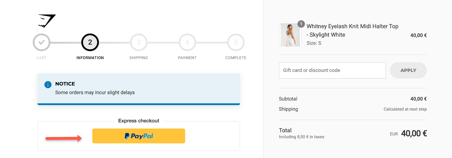PayPal fizetés láthatóvá tétele