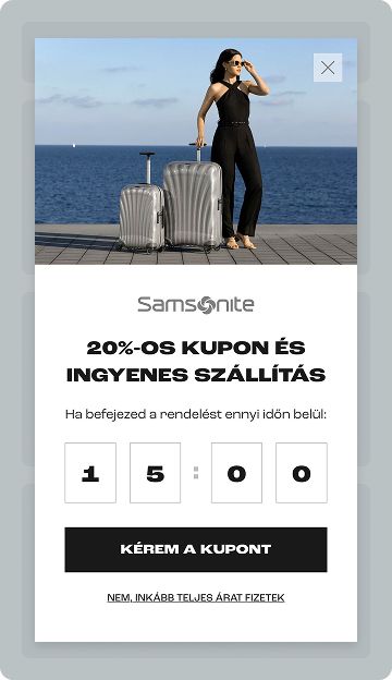 Visszaszámlálóval ellátott popup